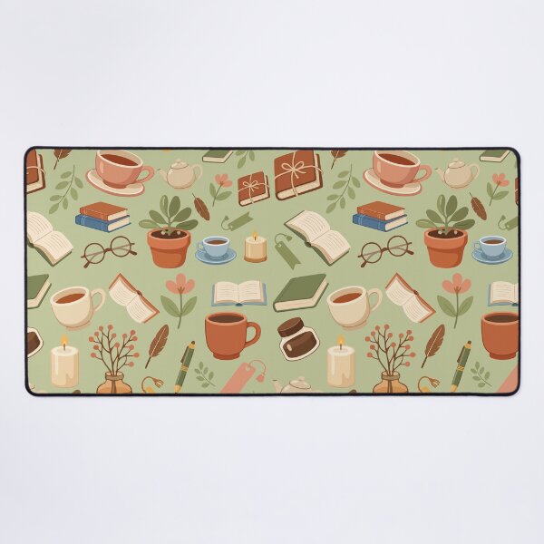 Item preview, Cozy Reading Tea Books Pattern designed and sold by stylishdzign.