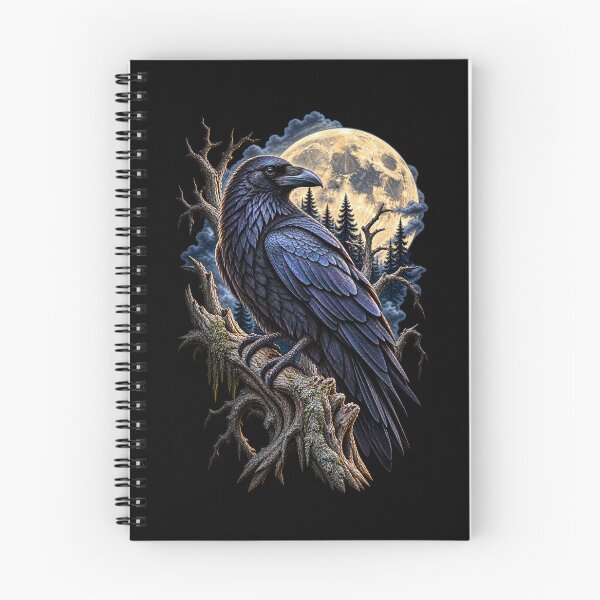 Item preview, Raven Beneath Full Moon-Gothic Bird Celestial Night Wildlife Design designed and sold by RockitBaby.