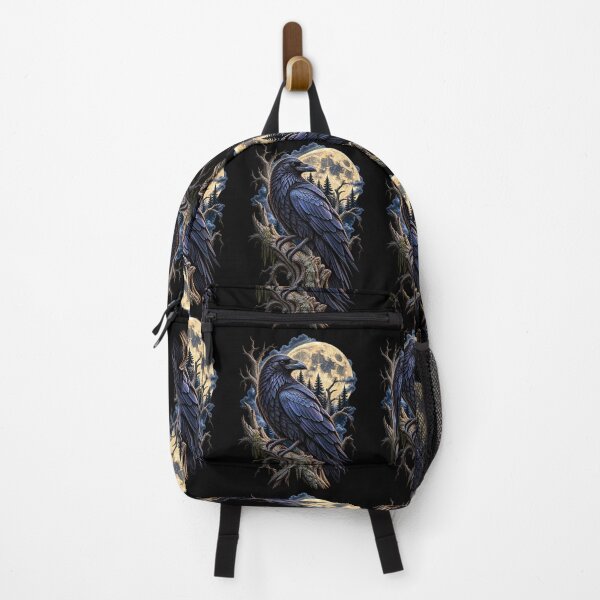 Item preview, Raven Beneath Full Moon-Gothic Bird Celestial Night Wildlife Design designed and sold by RockitBaby.