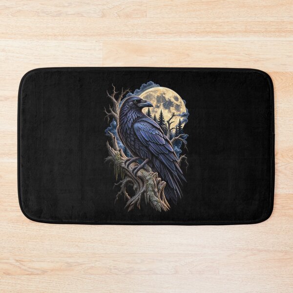Item preview, Raven Beneath Full Moon-Gothic Bird Celestial Night Wildlife Design designed and sold by RockitBaby.