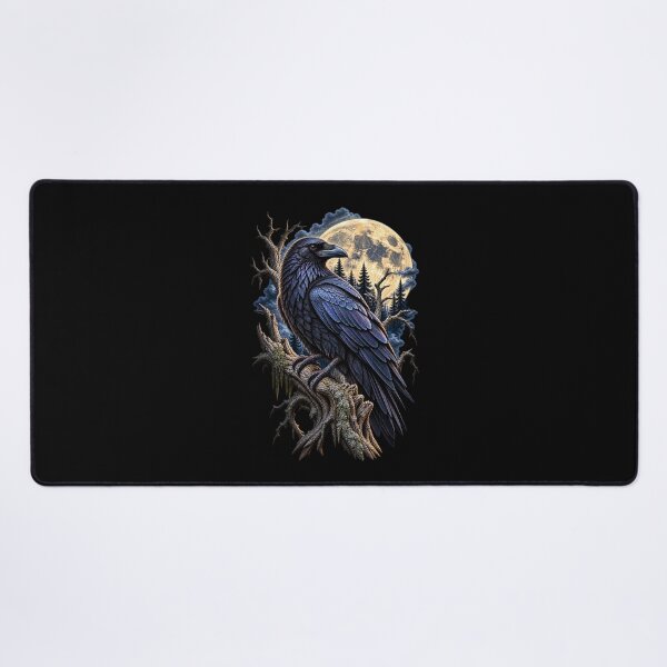 Item preview, Raven Beneath Full Moon-Gothic Bird Celestial Night Wildlife Design designed and sold by RockitBaby.