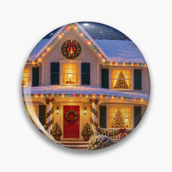 Item preview, Starry Night Christmas House Winter Cottage designed and sold by Sybille-Yates.