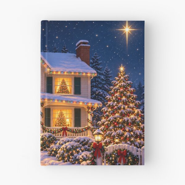 Item preview, Starry Night Christmas House Winter Cottage designed and sold by Sybille-Yates.
