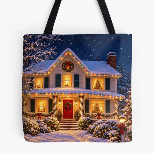 Item preview, Starry Night Christmas House Winter Cottage designed and sold by Sybille-Yates.