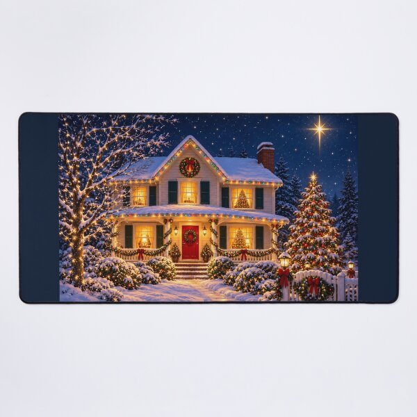Item preview, Starry Night Christmas House Winter Cottage designed and sold by Sybille-Yates.
