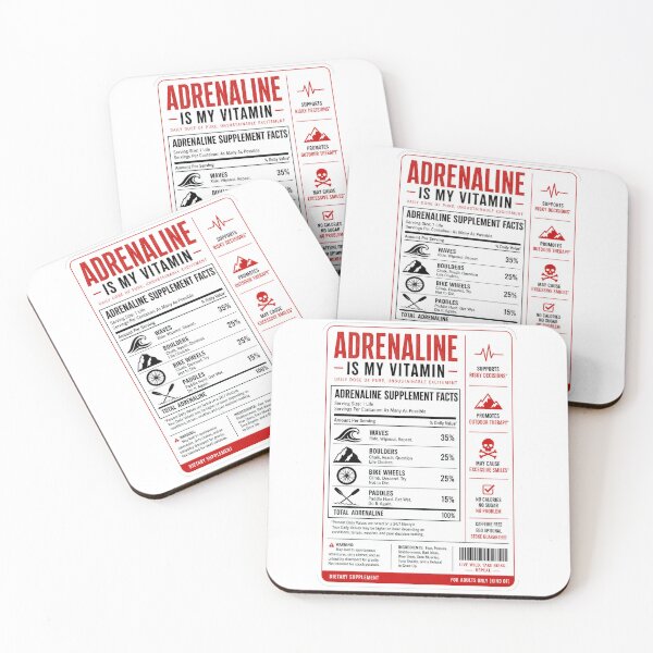Item preview, Adrenaline Is My Vitamin – Funny Action Sports Supplement Label Tee Sticker Gift designed and sold by sharifex.