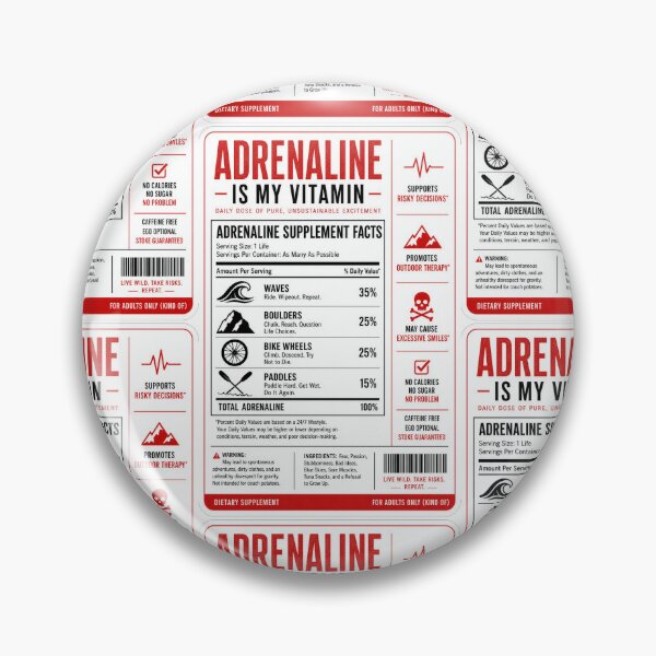 Item preview, Adrenaline Is My Vitamin – Funny Action Sports Supplement Label Tee Sticker Gift designed and sold by sharifex.