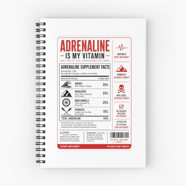 Item preview, Adrenaline Is My Vitamin – Funny Action Sports Supplement Label Tee Sticker Gift designed and sold by sharifex.