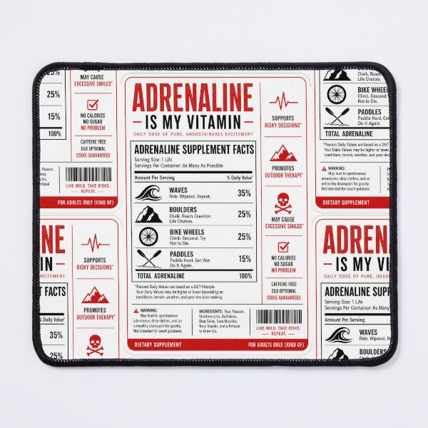 Item preview, Adrenaline Is My Vitamin – Funny Action Sports Supplement Label Tee Sticker Gift designed and sold by sharifex.