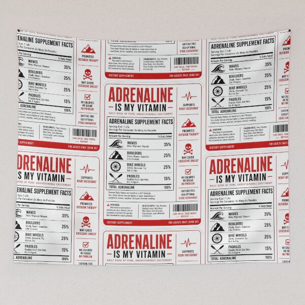 Item preview, Adrenaline Is My Vitamin – Funny Action Sports Supplement Label Tee Sticker Gift designed and sold by sharifex.