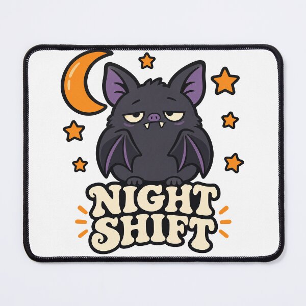 Item preview, Night Shift Chubby Bat Cute Halloween Shirt designed and sold by PhelipeCasanova.