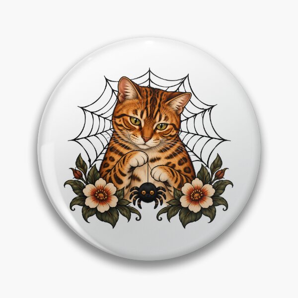 Item preview, Spooky Bengal Cat Spider Web Halloween designed and sold by Old's Cool Cat Studio.