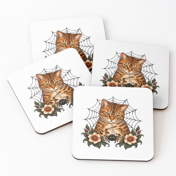 Item preview, Spooky Bengal Cat Spider Web Halloween  designed and sold by Old's Cool Cat Studio.