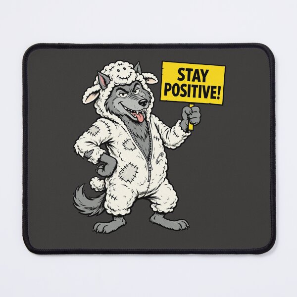 Item preview, Wolf In Sheep's Clothing Stay Positive Funny Sarcastic Meme Sticker | Wolf T-Shirts designed and sold by Ibrahimhema5.