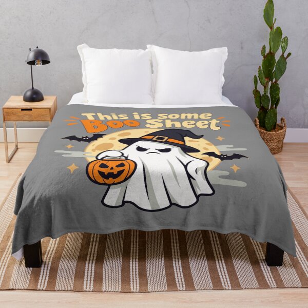 Item preview, Upset Ghost Boo Sheet Halloween Witch-Hat Jack-O-Lantern designed and sold by ALCOSHIRTS OFFICIAL.