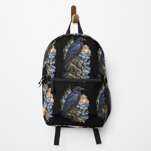 Item preview, Raven Surrounded by Misty Mountains Mountain Bird Wildlife Nature Design designed and sold by RockitBaby.