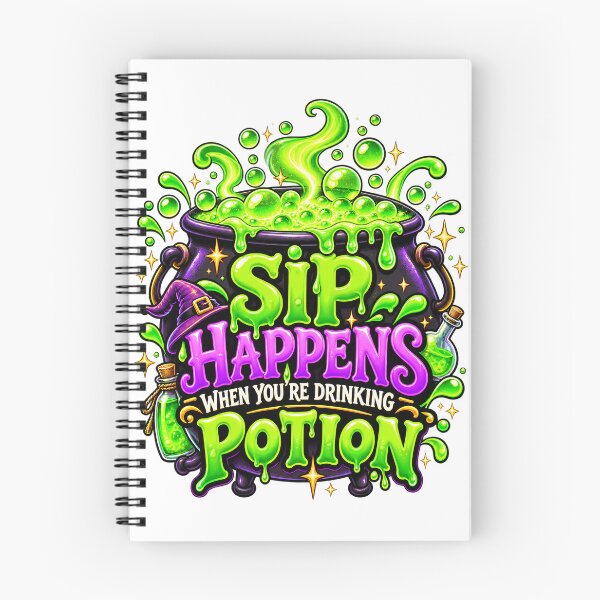 Item preview, Sip Happens When You're Drinking Potion Funny Halloween Witch Cauldron Design designed and sold by MotiveStuff.