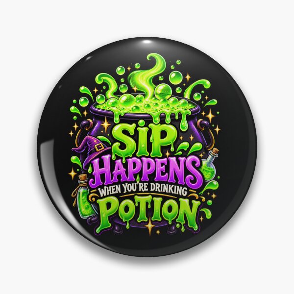 Item preview, Sip Happens When You're Drinking Potion Funny Halloween Witch Cauldron Design designed and sold by MotiveStuff.