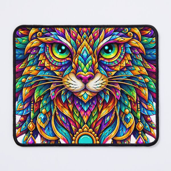 Item preview, Ornamental Cat Emblem - Psychedelic Tribal Mandala Art designed and sold by ardianSZ-studio.