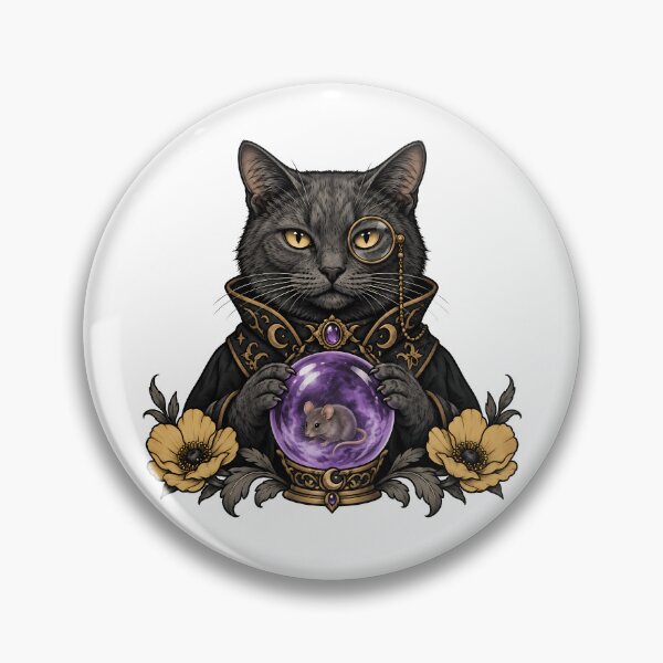 Item preview, Fortune Teller Black Cat Crystal Ball Halloween designed and sold by Old's Cool Cat Studio.