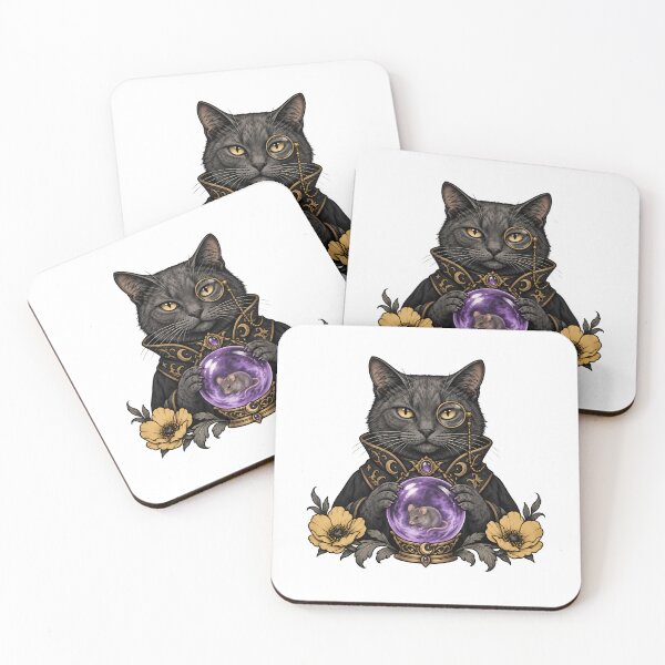 Item preview, Fortune Teller Black Cat Crystal Ball Halloween designed and sold by Old's Cool Cat Studio.