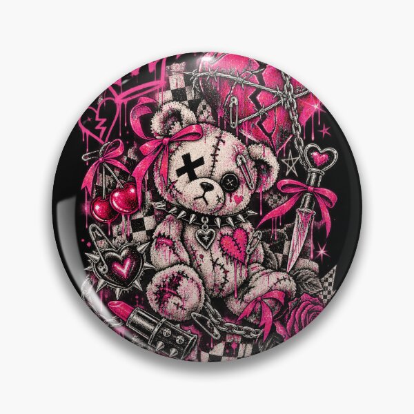 Item preview, Pink Grunge Teddy Bear – Punk Cute Alternative Design designed and sold by MetaModel Editions.