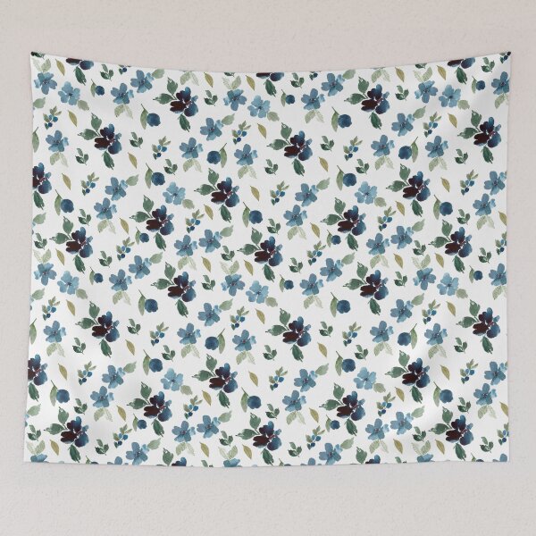 Item preview, Classic Indigo Blue Wildflowers Seamless Pattern - Modern Botanical Decor designed and sold by Orly Fuchs Galchen.