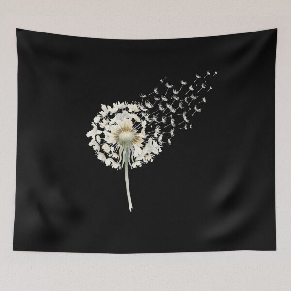 Item preview, Elegant White Dandelion Watercolor Blow Wind Art designed and sold by bvdesignart.