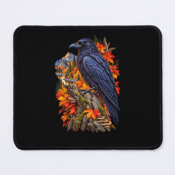 Item preview, Raven in Autumn Forest Fall Leaves-Black Bird Wildlife Nature Design designed and sold by RockitBaby.