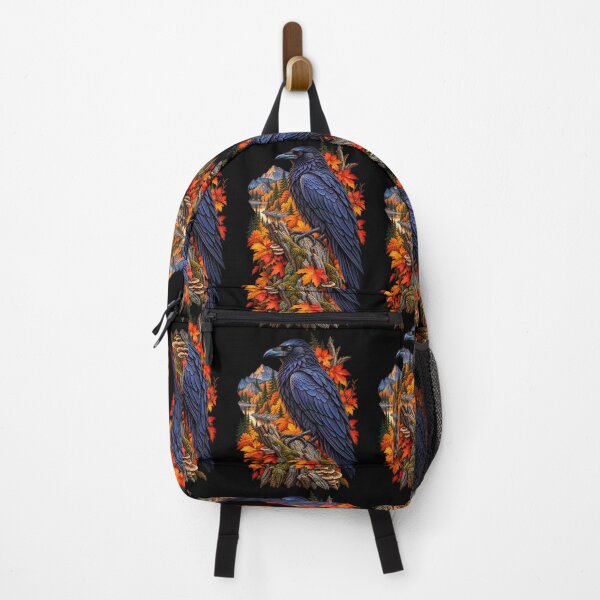 Item preview, Raven in Autumn Forest Fall Leaves-Black Bird Wildlife Nature Design designed and sold by RockitBaby.