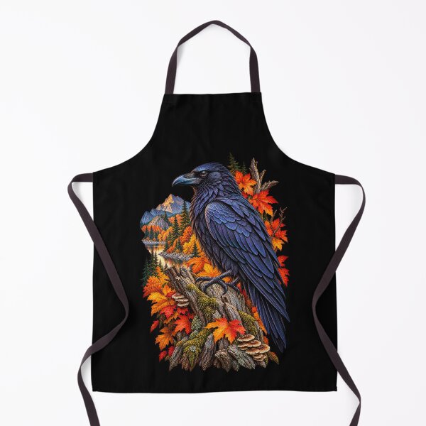 Item preview, Raven in Autumn Forest Fall Leaves-Black Bird Wildlife Nature Design designed and sold by RockitBaby.