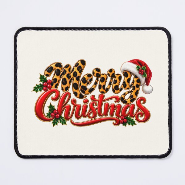 Item preview, Merry Christmas Red Leopard Lettering PNG designed and sold by annenambiro.