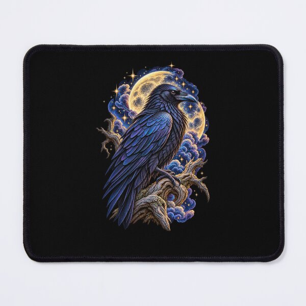 Item preview, Raven with Moon and Stars-Celestial Gothic Bird Night Nature Design designed and sold by RockitBaby.