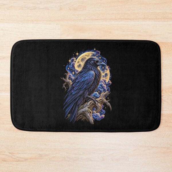 Item preview, Raven with Moon and Stars-Celestial Gothic Bird Night Nature Design designed and sold by RockitBaby.