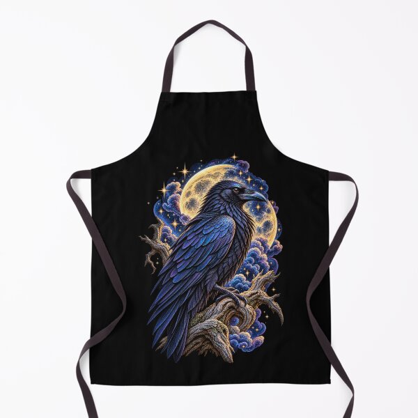 Item preview, Raven with Moon and Stars-Celestial Gothic Bird Night Nature Design designed and sold by RockitBaby.
