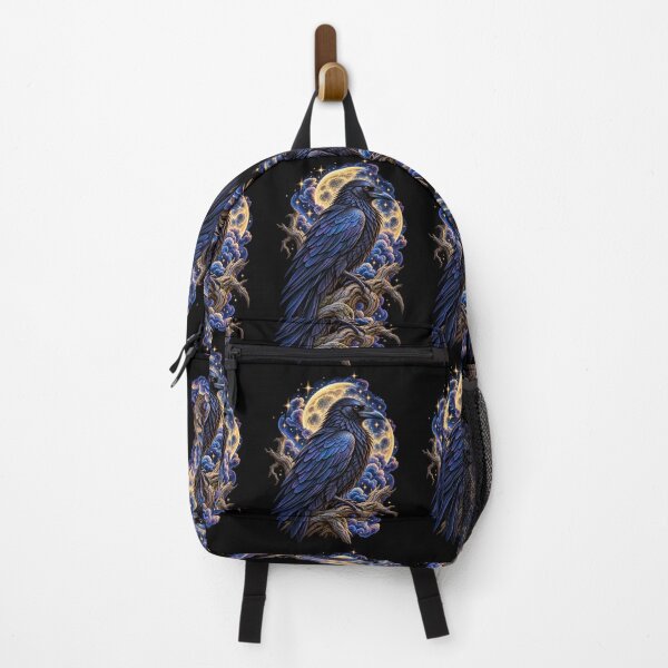 Item preview, Raven with Moon and Stars-Celestial Gothic Bird Night Nature Design designed and sold by RockitBaby.