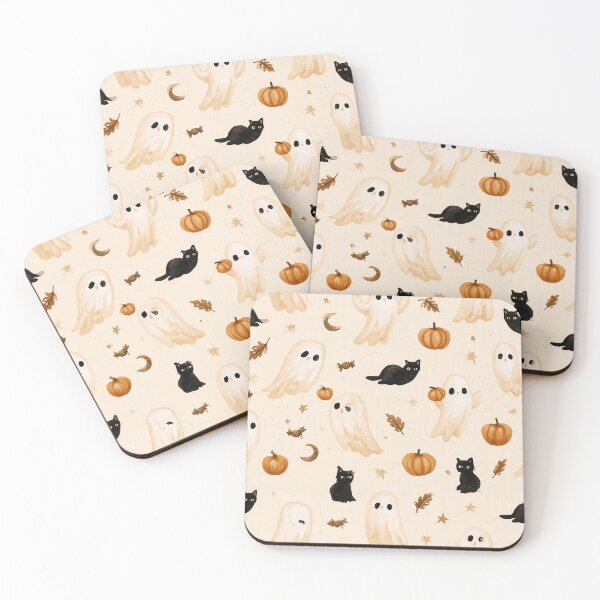 Item preview, Cute Ghosts & Black Cats Halloween Pattern designed and sold by Helenaphotoart.