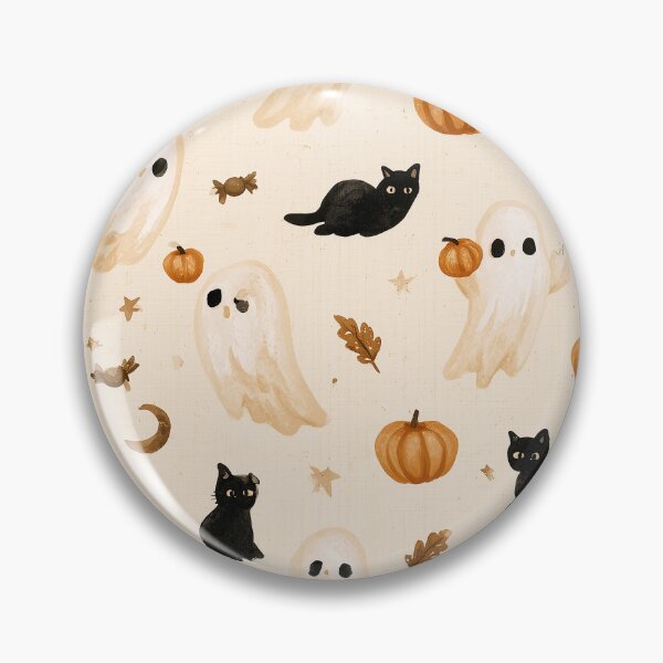 Item preview, Cute Ghosts & Black Cats Halloween Pattern designed and sold by Helenaphotoart.