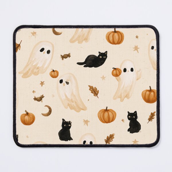 Item preview, Cute Ghosts & Black Cats Halloween Pattern designed and sold by Helenaphotoart.