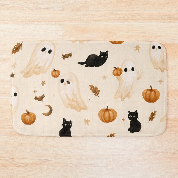 Item preview, Cute Ghosts & Black Cats Halloween Pattern designed and sold by Helenaphotoart.