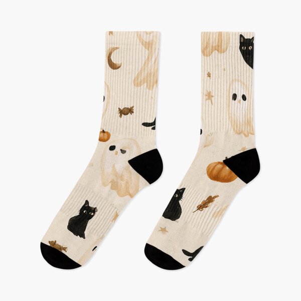 Item preview, Cute Ghosts & Black Cats Halloween Pattern designed and sold by Helenaphotoart.