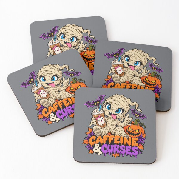 Item preview, Caffeine & Curses – Cute Mummy Halloween Coffee designed and sold by Aimetoi.
