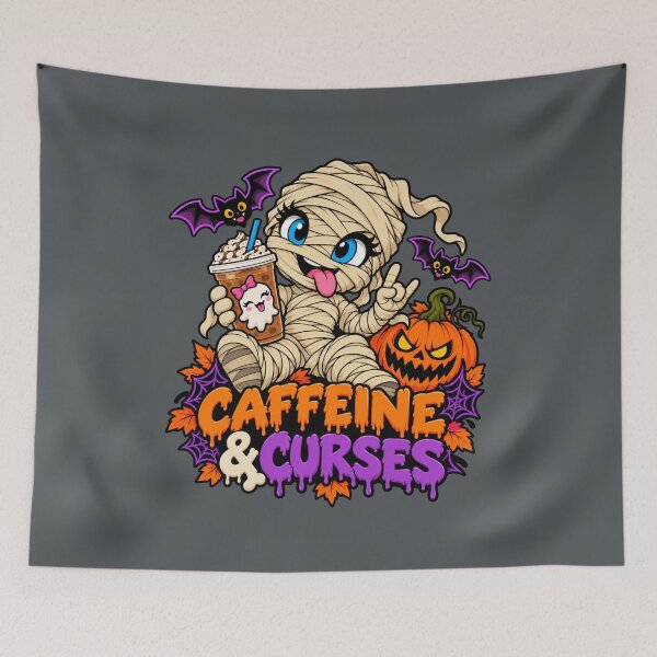 Item preview, Caffeine & Curses – Cute Mummy Halloween Coffee designed and sold by Aimetoi.