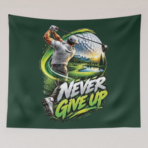 Item preview, Never Give Up Golf Motivation Design designed and sold by M. Mamdouh Artworks.