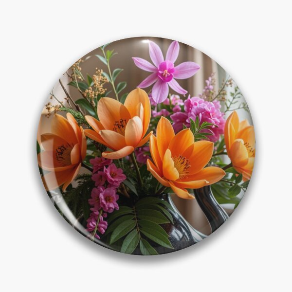 Item preview, Orange Lily Floral Arrangement - Elegant Botanical Home Decor designed and sold by nhk999.