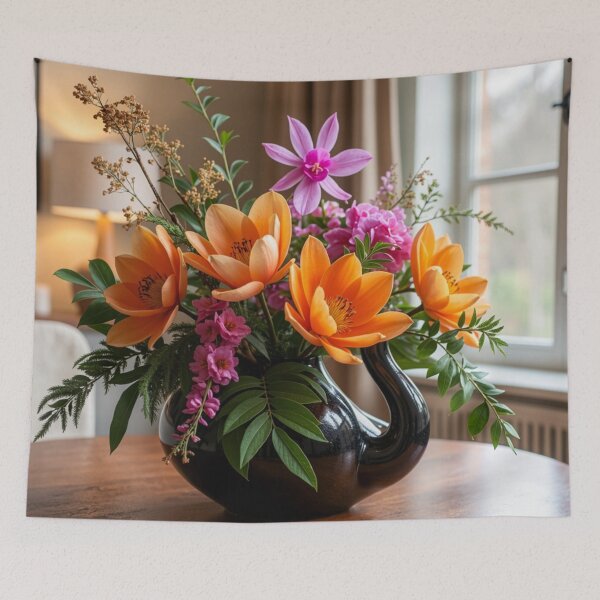 Item preview, Orange Lily Floral Arrangement - Elegant Botanical Home Decor designed and sold by nhk999.