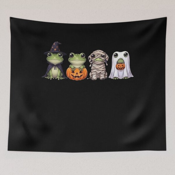 Item preview, Cute Frog Halloween Witch Dog Pumpkin Spooky Night designed and sold by Anime ⭐⭐⭐⭐⭐.
