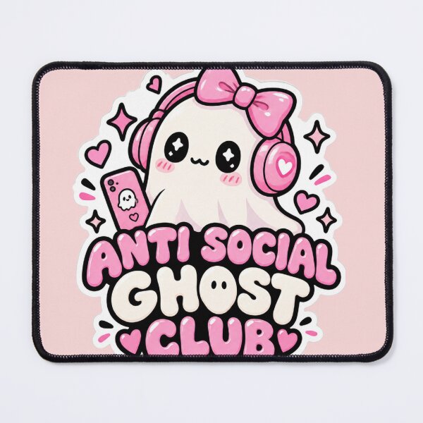 Item preview, Anti Social Ghost Club Cute Pink Ghost designed and sold by Artistprinter.