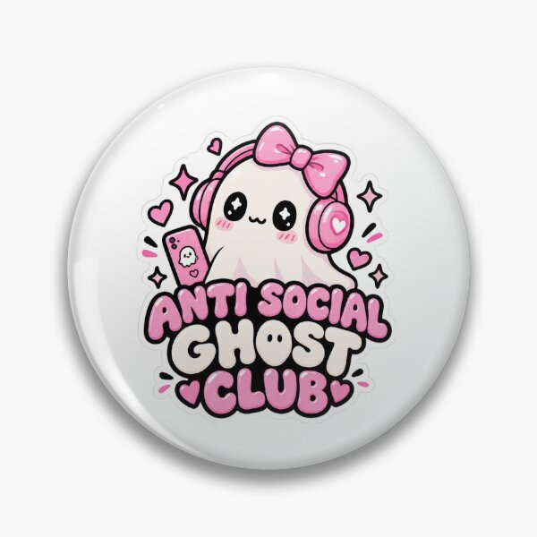 Item preview, Anti Social Ghost Club Cute Pink Ghost designed and sold by Artistprinter.