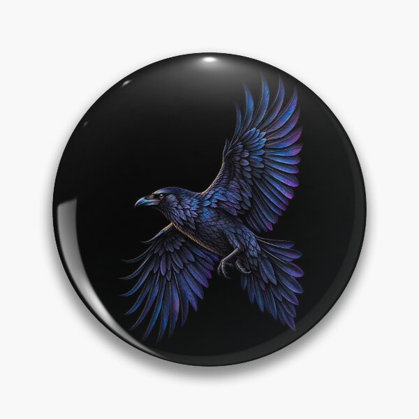 Item preview, Flying Raven Silhouette-Black Bird in Flight Gothic Wildlife Design designed and sold by RockitBaby.